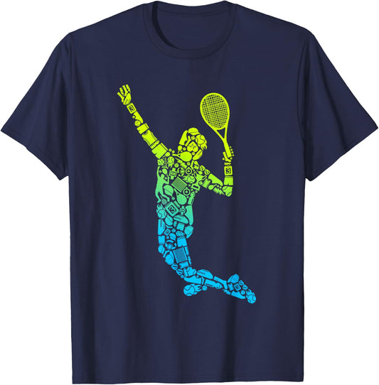 Tennis Player Men Kids Boys Tennis T-Shirt - T-Shirt | Navy