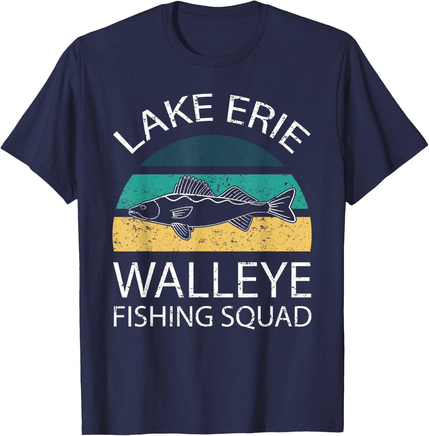 Walleye Fishing Squad Tournament Fishing Lake Erie T-Shirt - T-Shirt | Navy