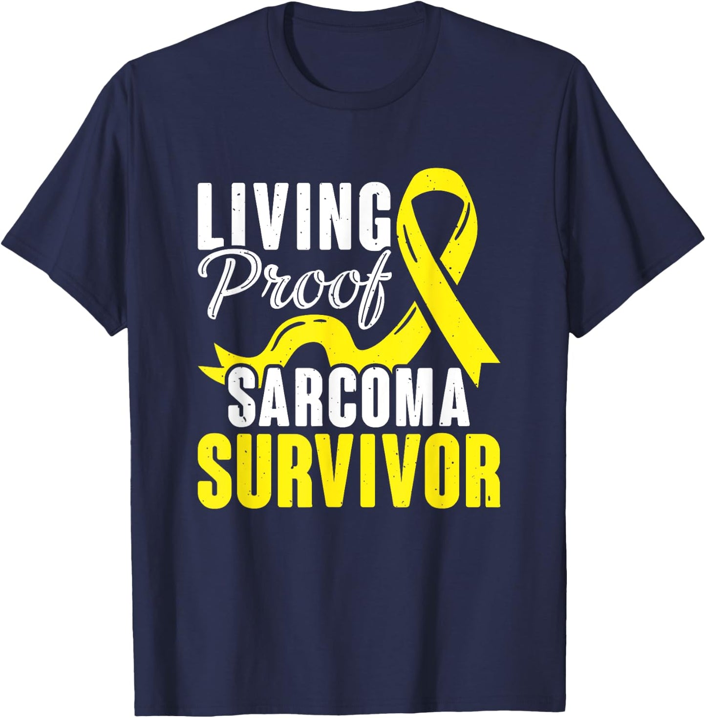Support Yellow Ribbon Warrior Sarcoma Cancer Survivor T-Shirt - T-Shirt | Navy