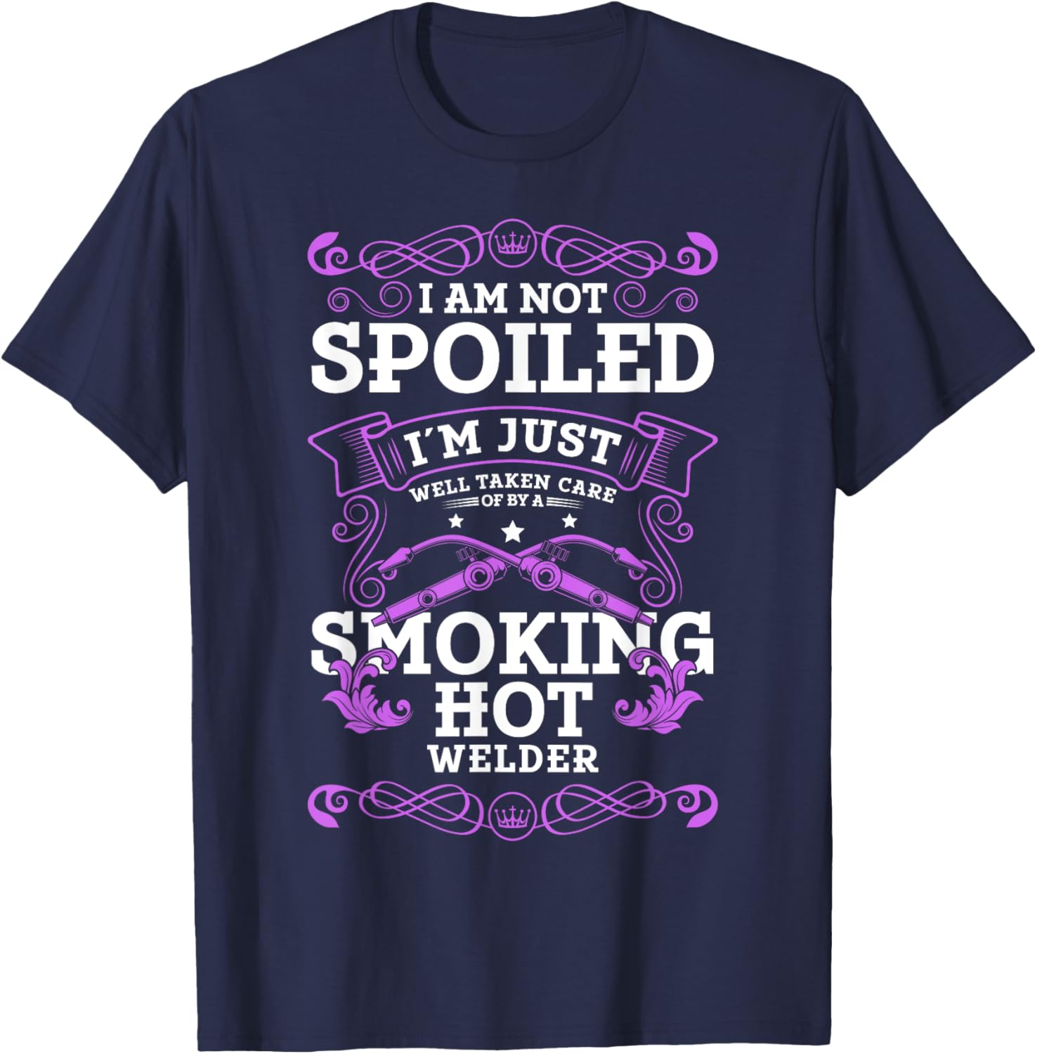 Welding Wife Welder Girlfriend Welder Wife T-Shirt - T-Shirt | Navy