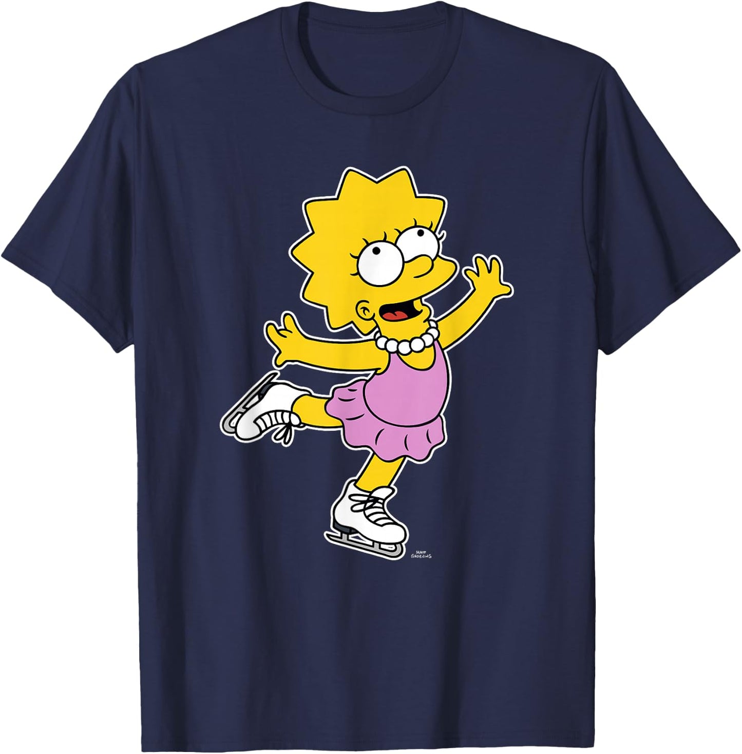 The Simpsons Lisa Ice Skating Alt T-Shirt - T-Shirt | Navy