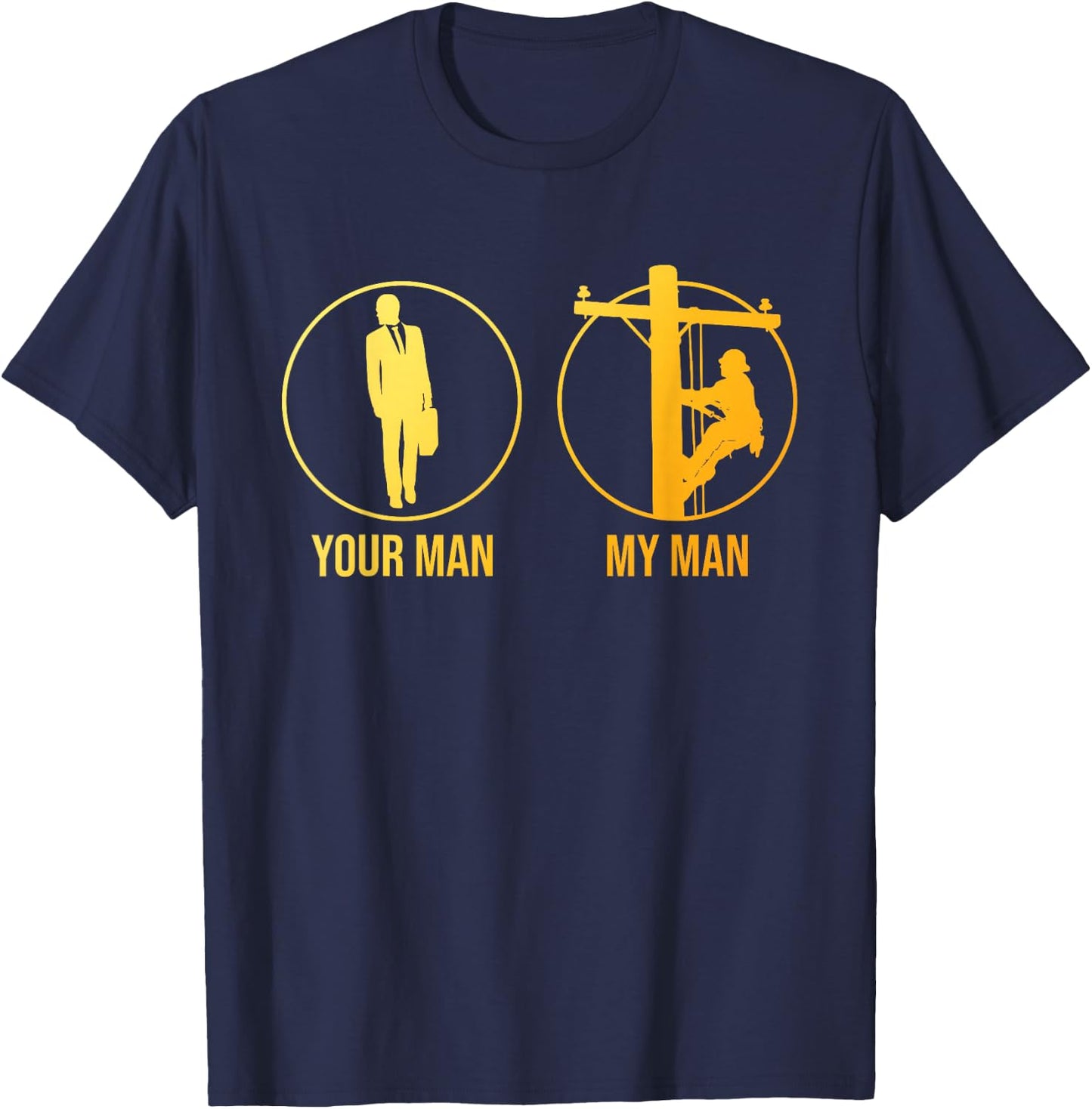 Funny Lineman Girlfriend Design Electrician Humor T-Shirt - T-Shirt | Navy