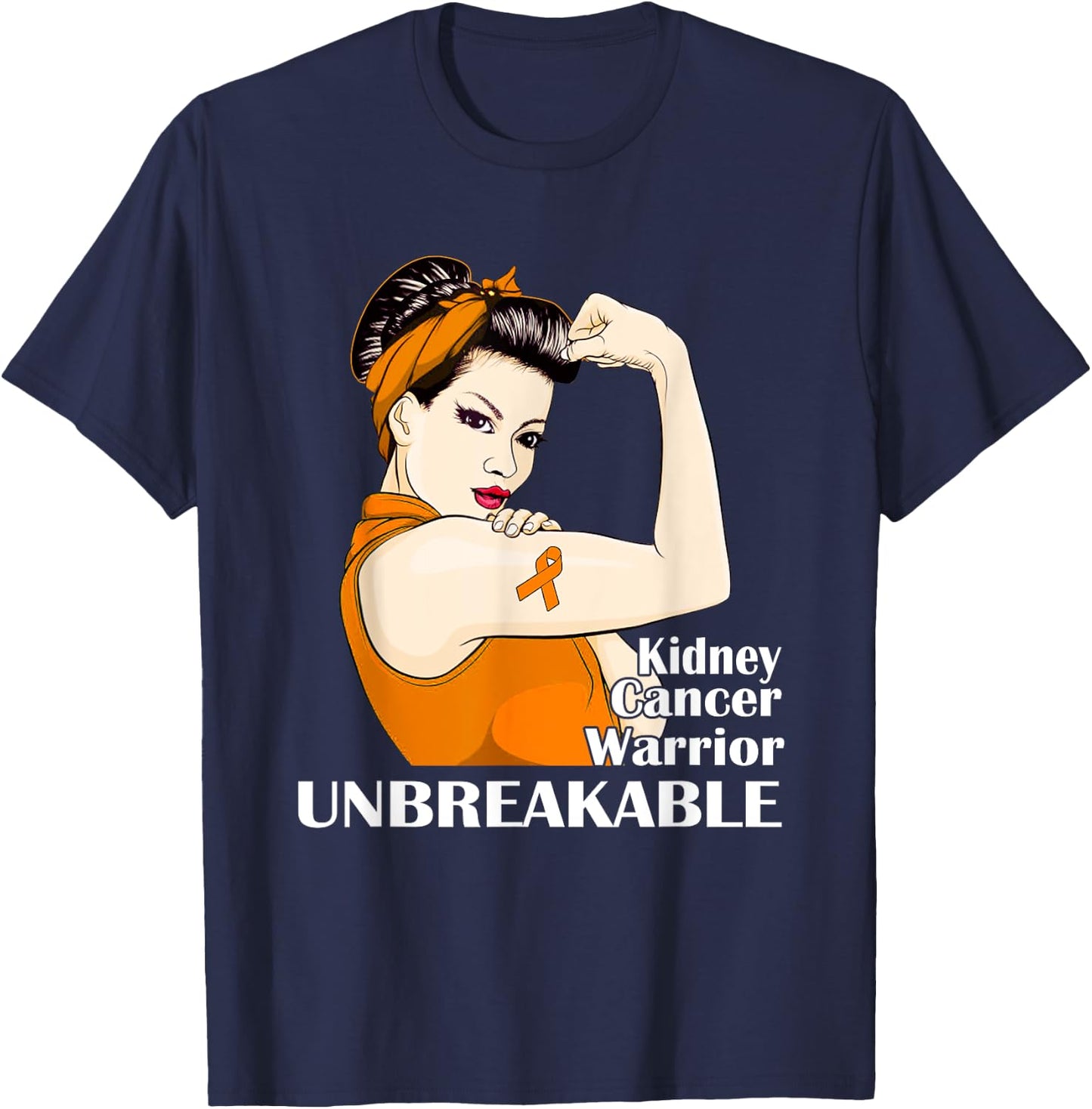 Kidney Cancer Awareness Warrior Unbreakable Survivors Girls T-Shirt - T-Shirt | Navy