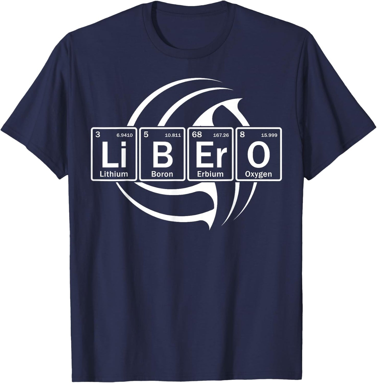 Volleyball Libero in Periodic Table Elements T-Shirt - T-Shirt | Navy