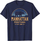 Manhattan Montana MT Big Sky Country Bear & Mountains T-Shirt - T-Shirt | Navy