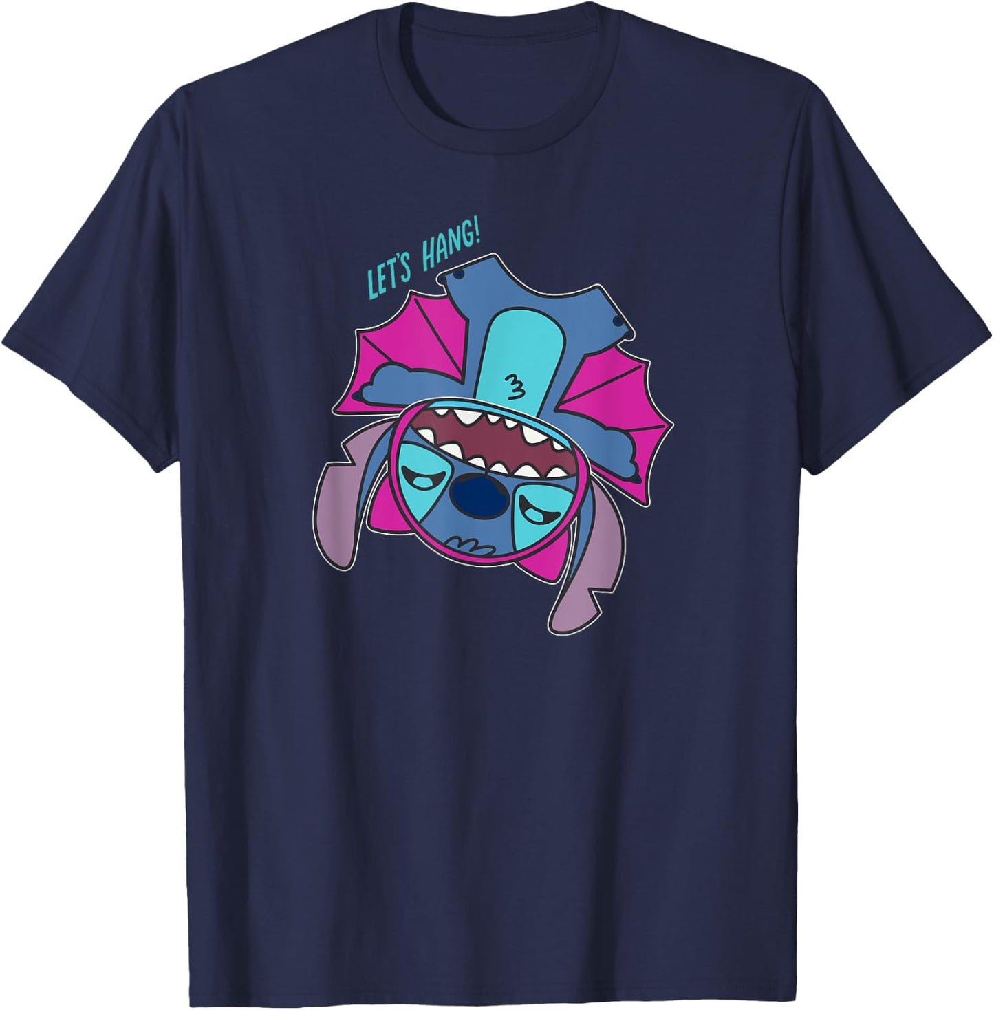 Amazon Essentials Stitch Halloween Bat Costume Let's Hang T-Shirt - T-Shirt | Navy