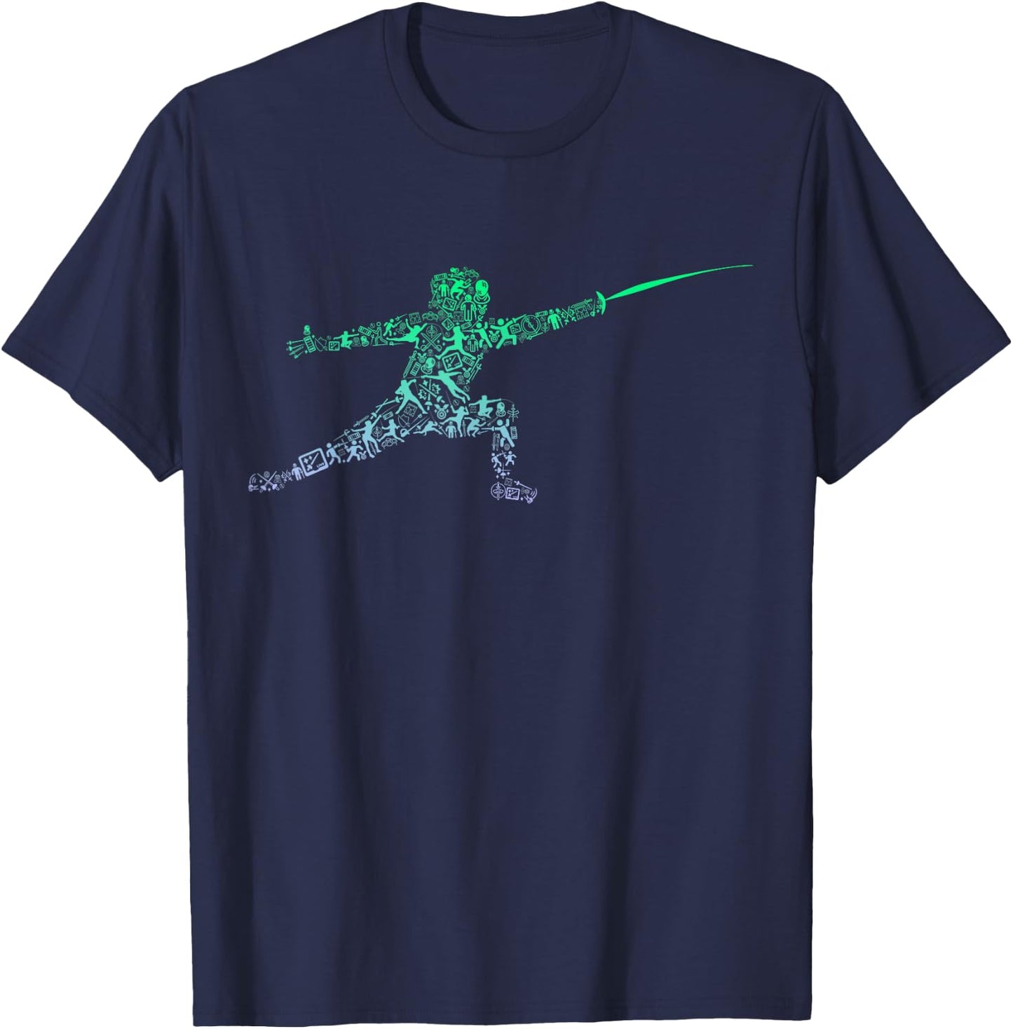 Fencing Stance for Fencer Swordfighting Boys Fencing T-Shirt - T-Shirt | Navy