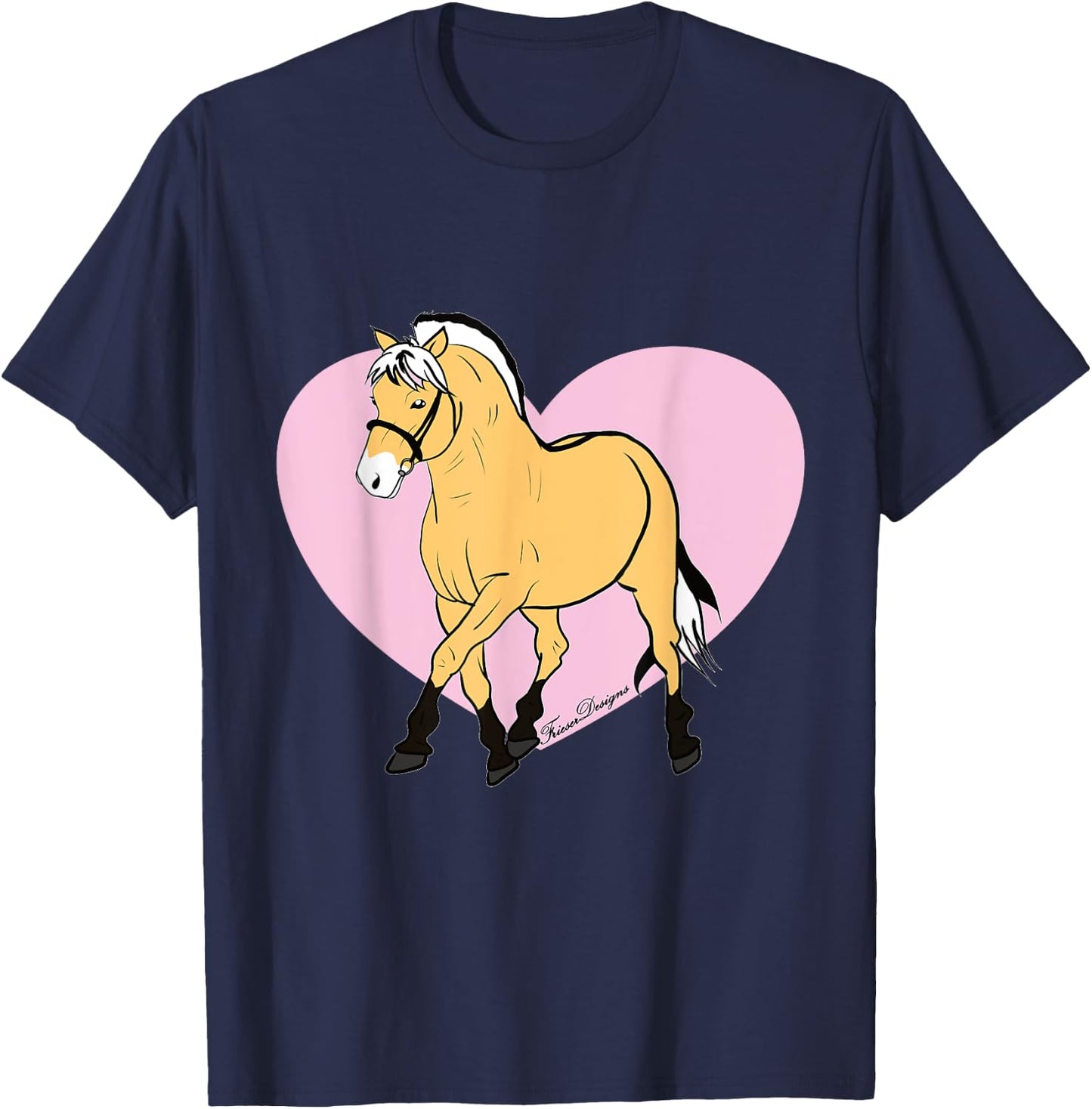 Fjord horse, Fjord, Fjordi with heart, a pony fan, cute horses T-Shirt - T-Shirt | Navy