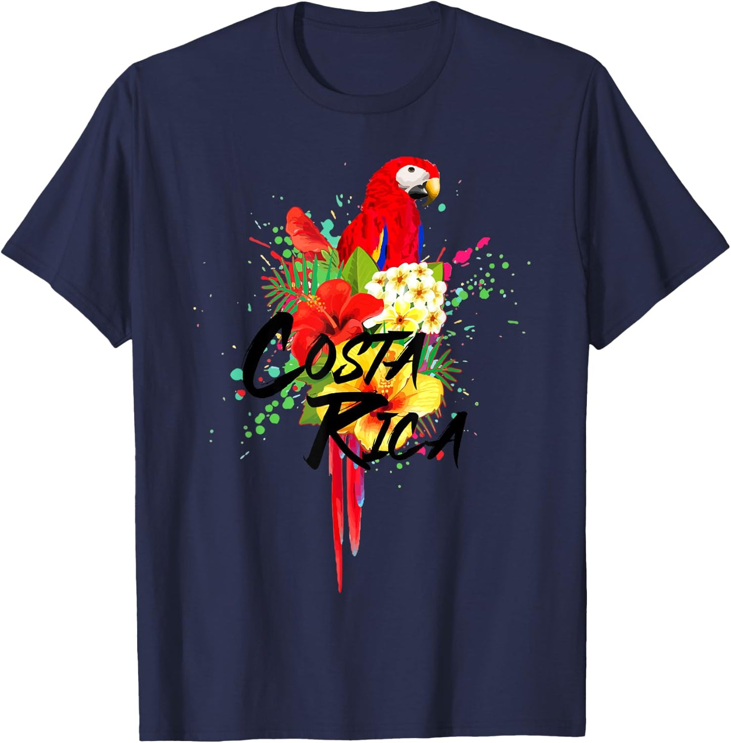 Costa Rica Souvenirs Parrot Tropical Bird Vintage T-Shirt - T-Shirt | Navy
