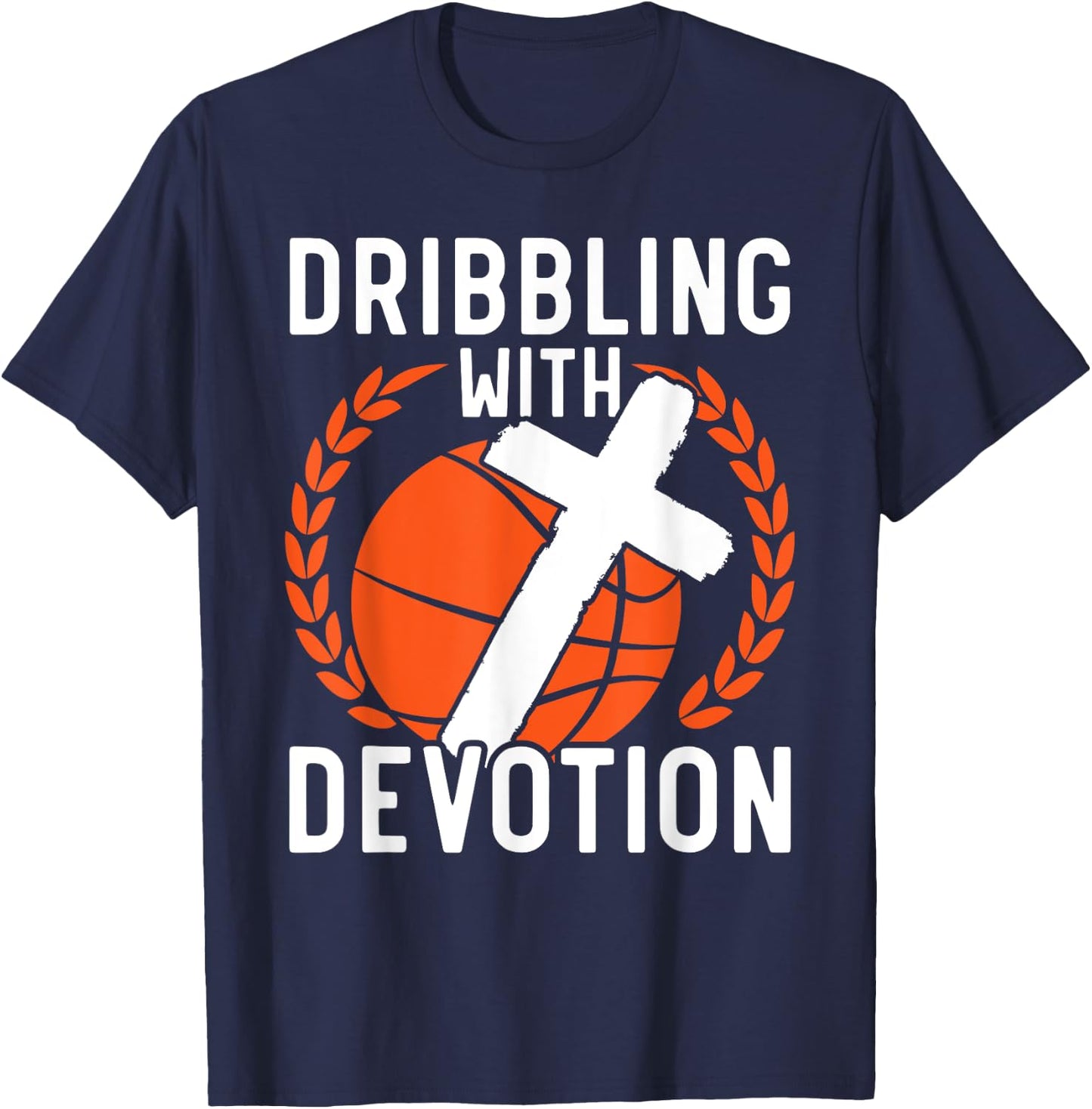 Basketball And Jesus Christ Christian Believer Hooper T-Shirt - T-Shirt | Navy