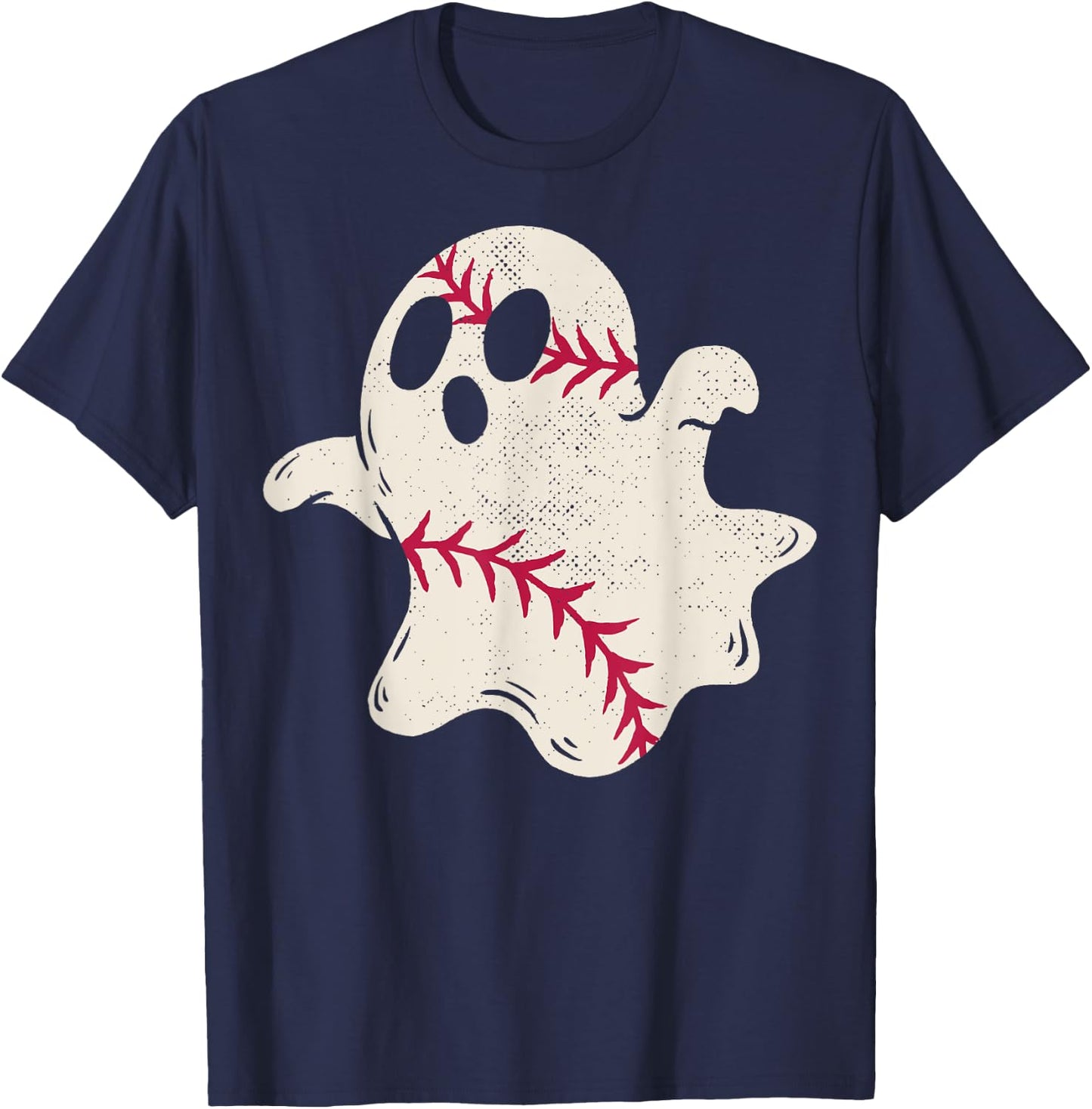 Spooky Baseball Ghost T-Shirt - T-Shirt | Navy