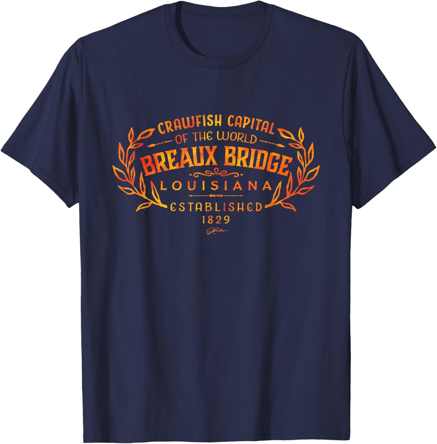 JCombs: Breaux Bridge, Louisiana, Crawfish Capital T-Shirt - T-Shirt | Navy