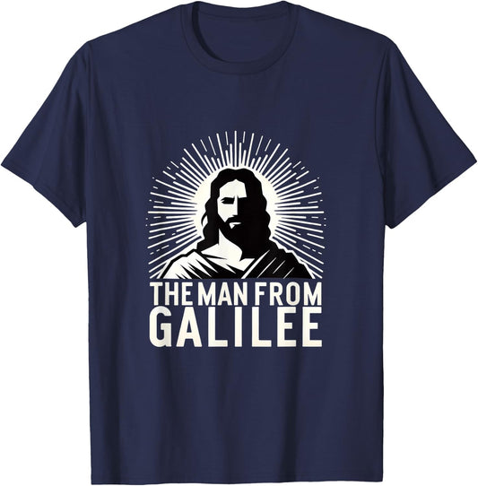 The Man from Galilee Iconic Christian Faith Spiritual Design T-Shirt - T-Shirt | Navy