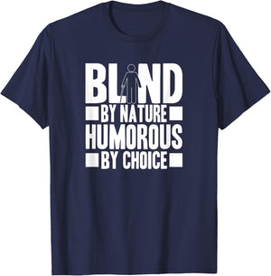 Funny Blind Braille Visually Impaired Blindness T-Shirt - T-Shirt | Navy