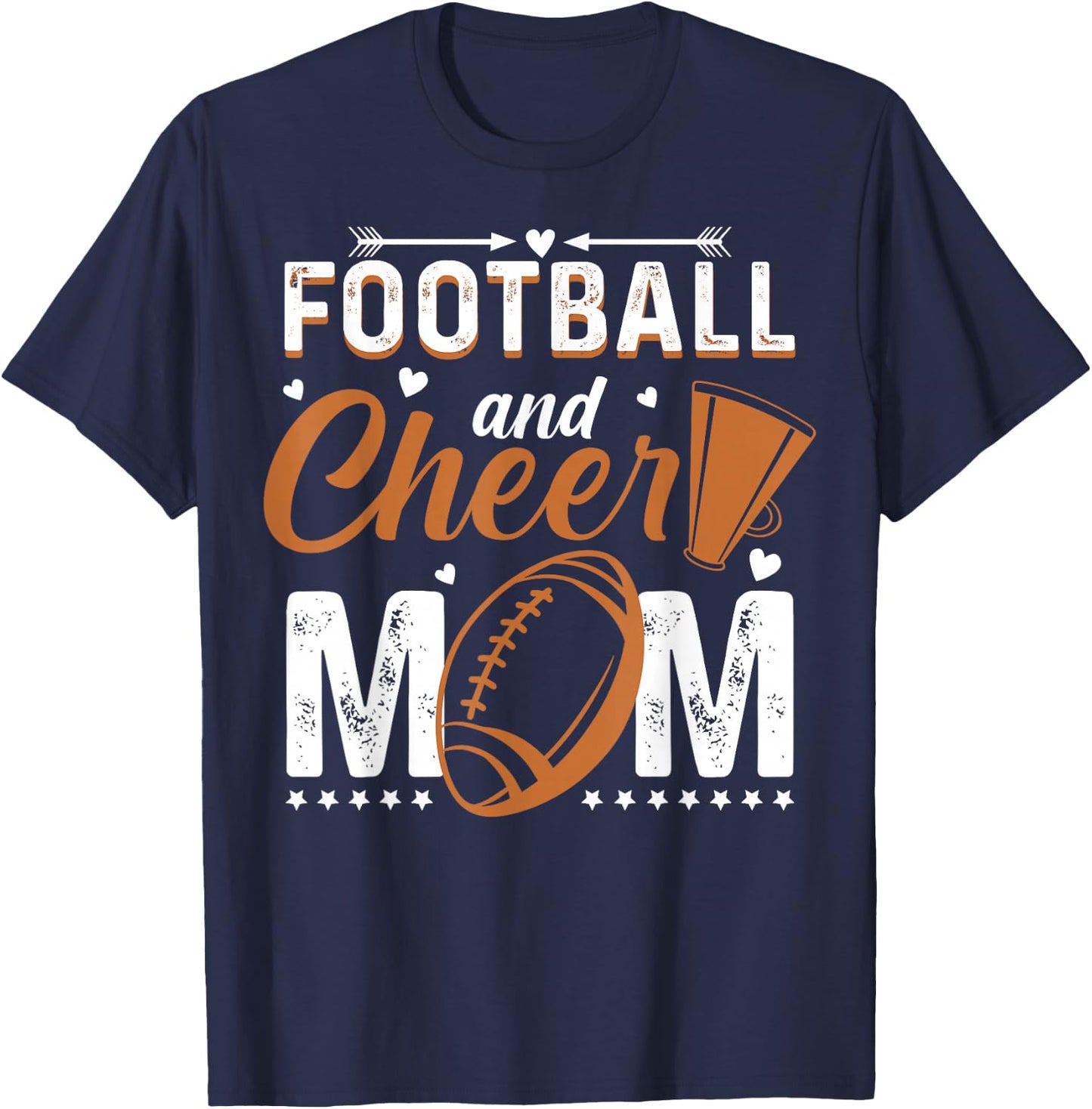 Funny Cheerleading Mom Football and Cheer Mom T-Shirt - T-Shirt | Navy