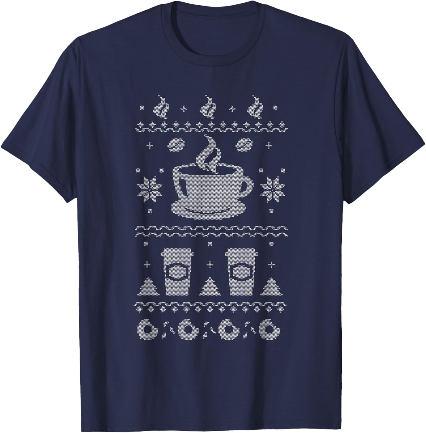 Coffee Ugly Christmas T-Shirt - T-Shirt | Navy