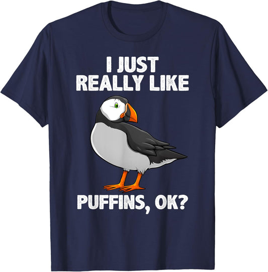 Best Puffin Design Women Seabird Puffin Bird Lover T-Shirt - T-Shirt | Navy