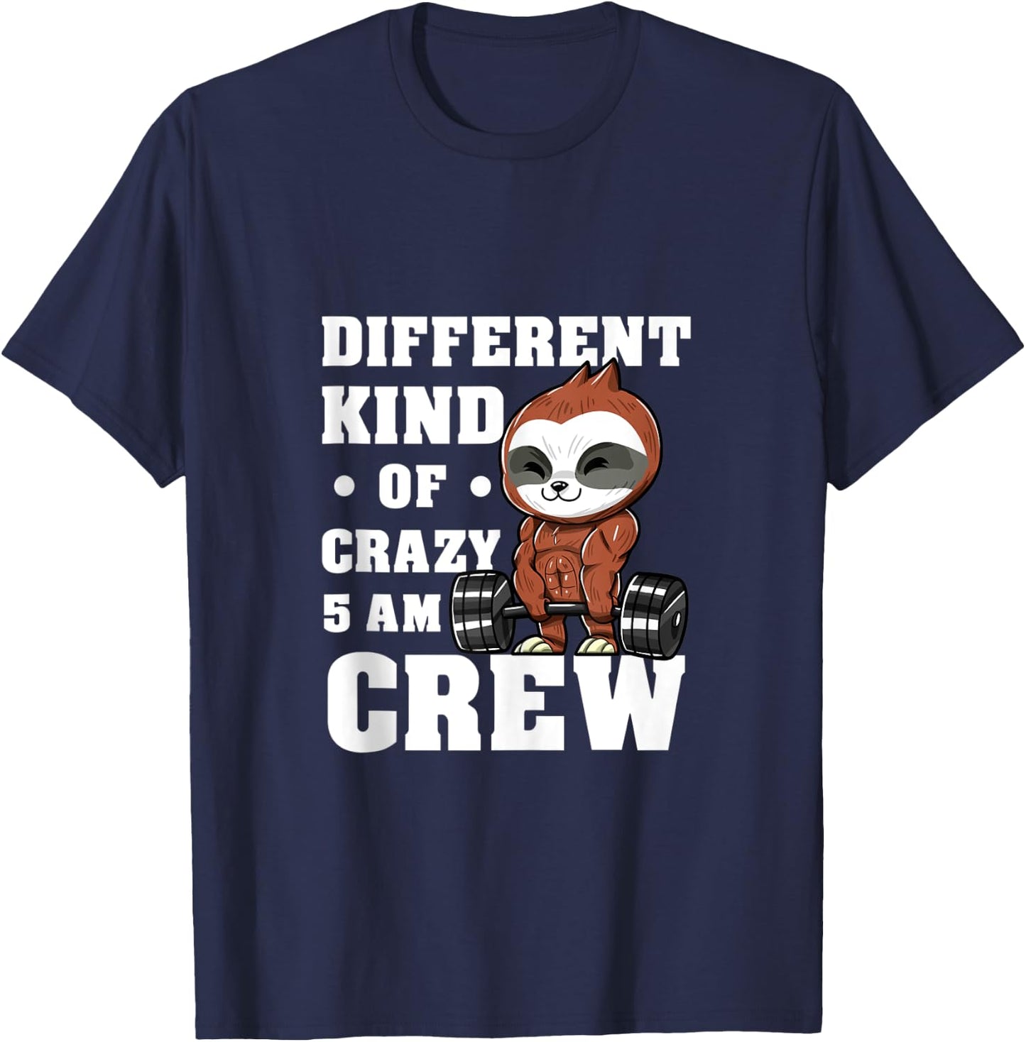 Workout Squad 5AM Crew Funny Gym Quote T-Shirt - T-Shirt | Navy