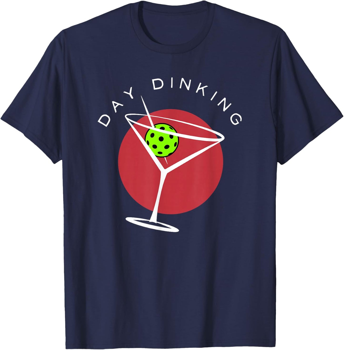 Pickleball Martini Day Drinking Athlete Coach Sports Lover T-Shirt - T-Shirt | Navy