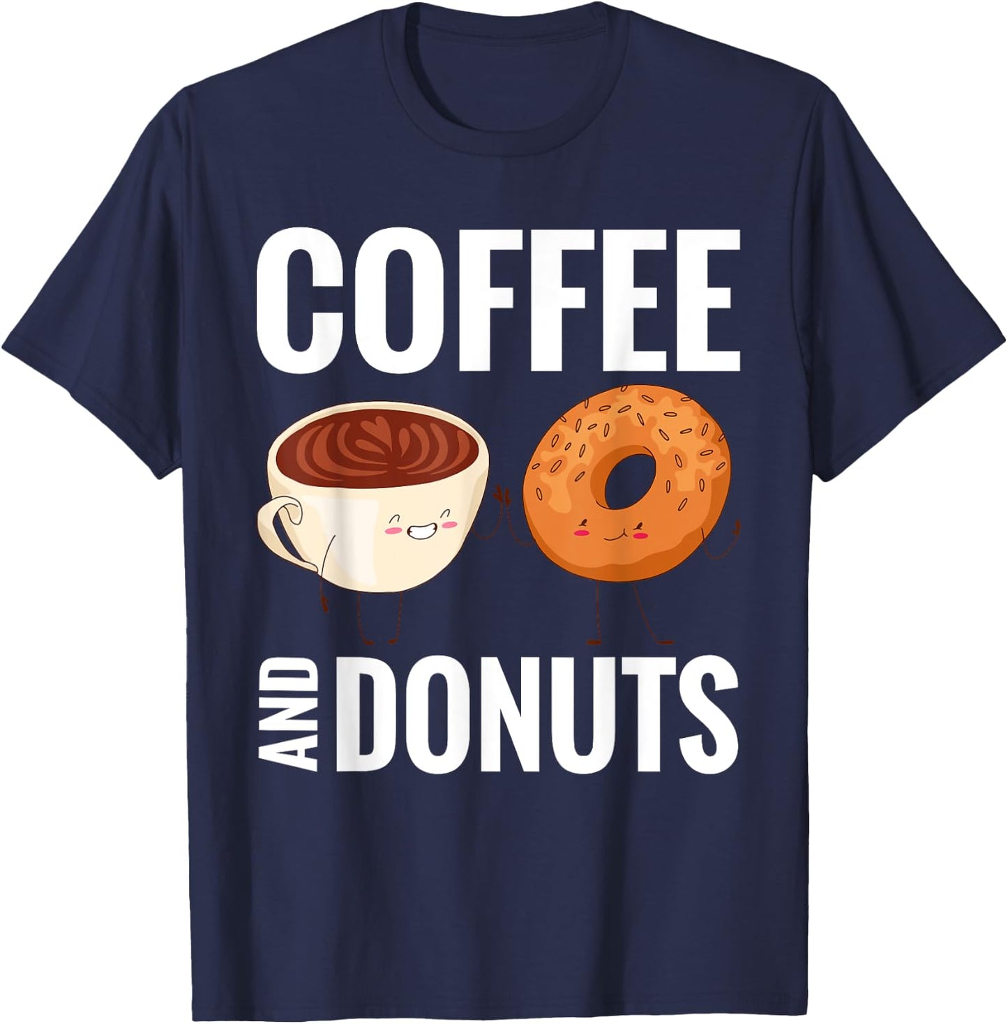 Coffee and Donuts Snack Donut T-Shirt - T-Shirt | Navy