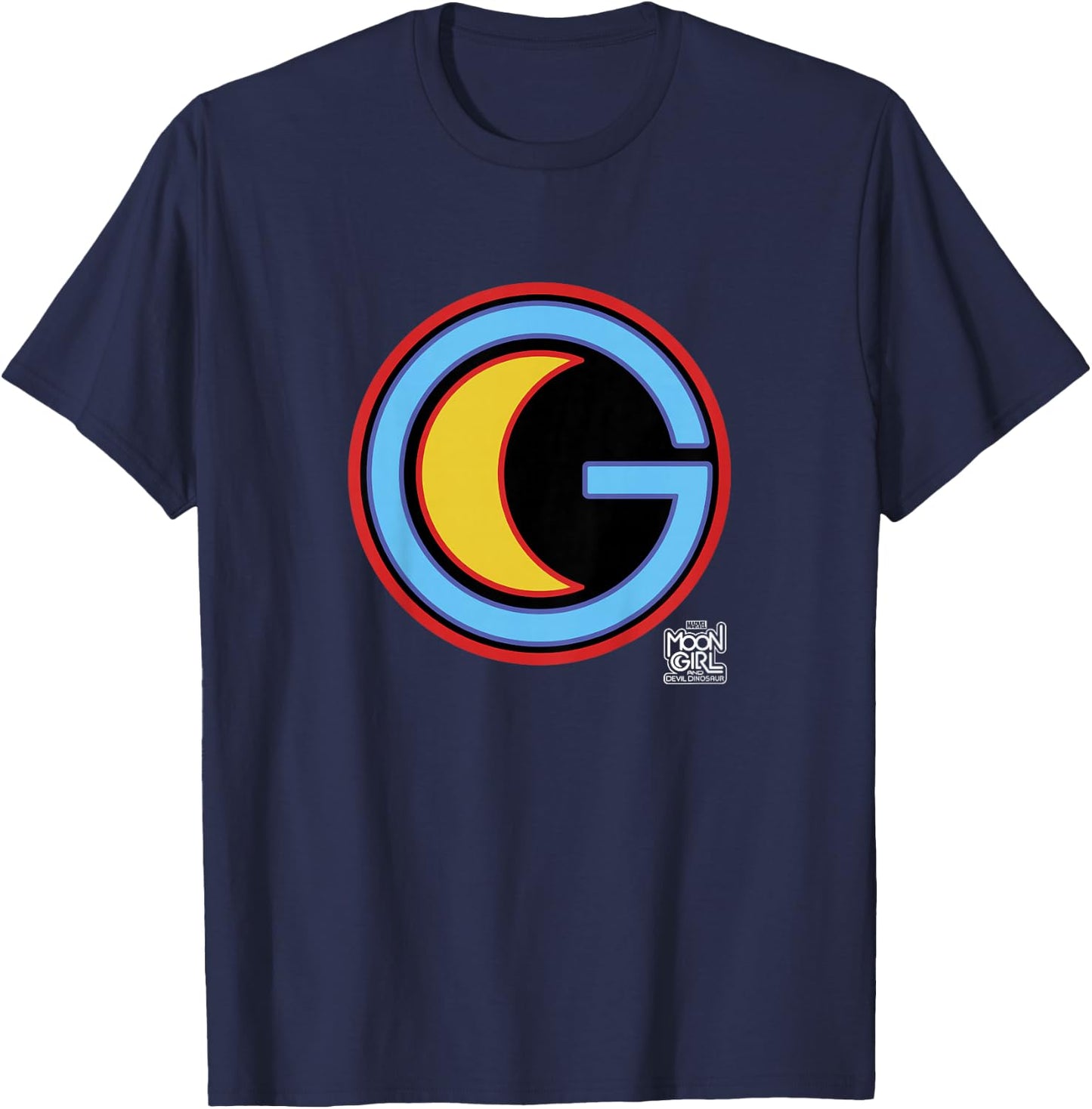 Marvel Moon Girl And Devil Dinosaur Moon Girl Chest Logo T-Shirt - T-Shirt | Navy