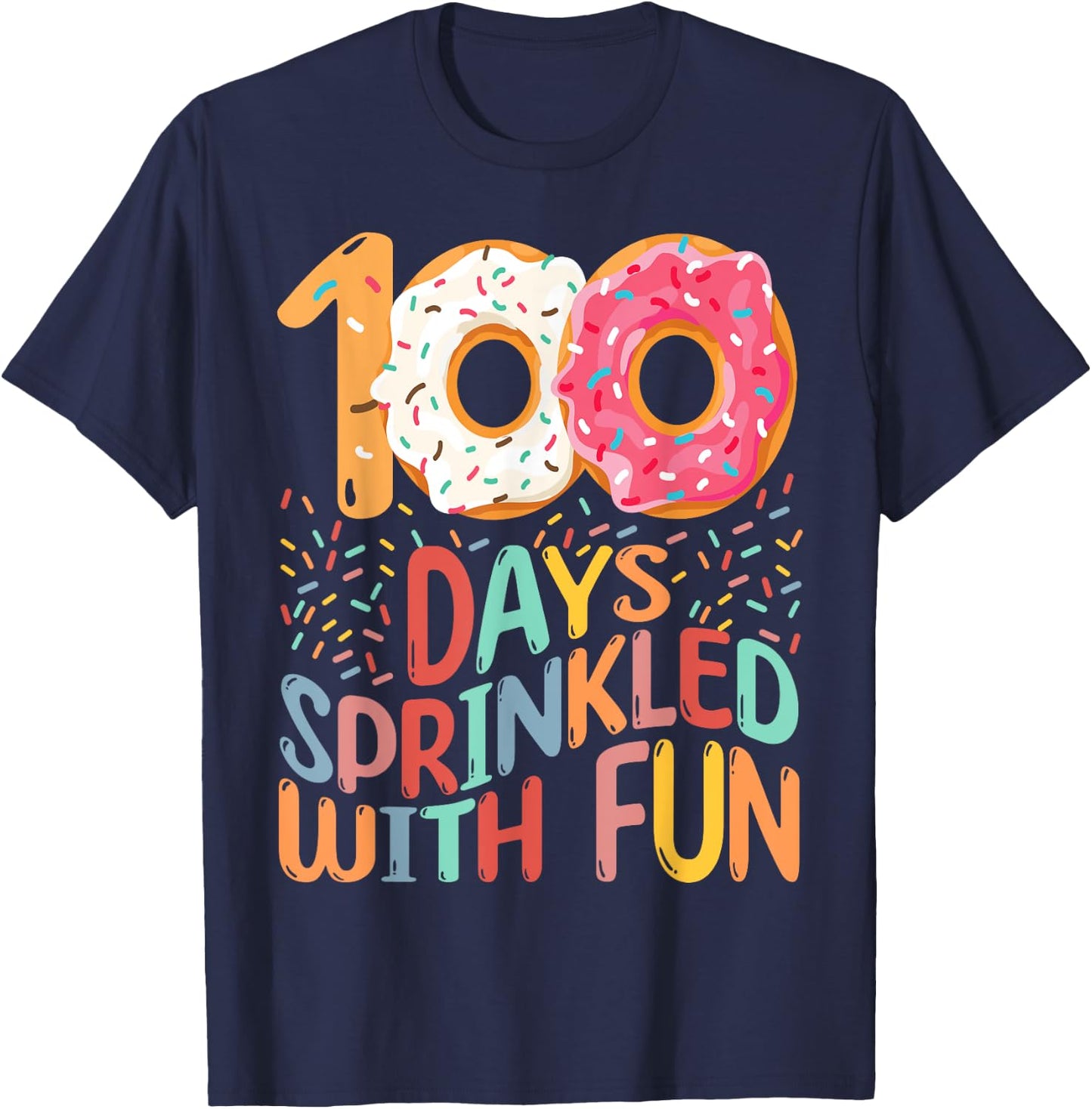 100 Days of School Girls Kindergarten 100th Day of School T-Shirt - T-Shirt | Navy