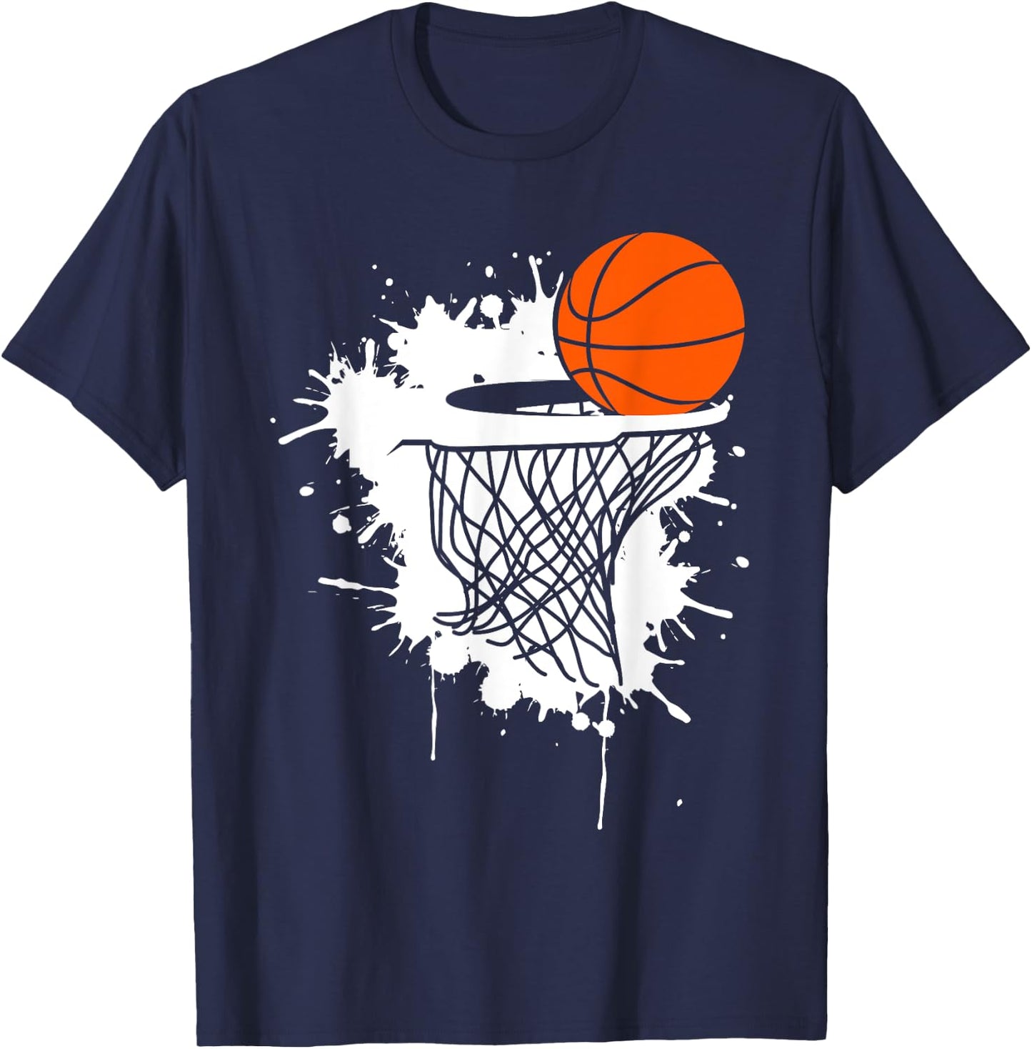 Basketball Slam Dunk Teens Kids Youth Player T-Shirt - T-Shirt | Navy