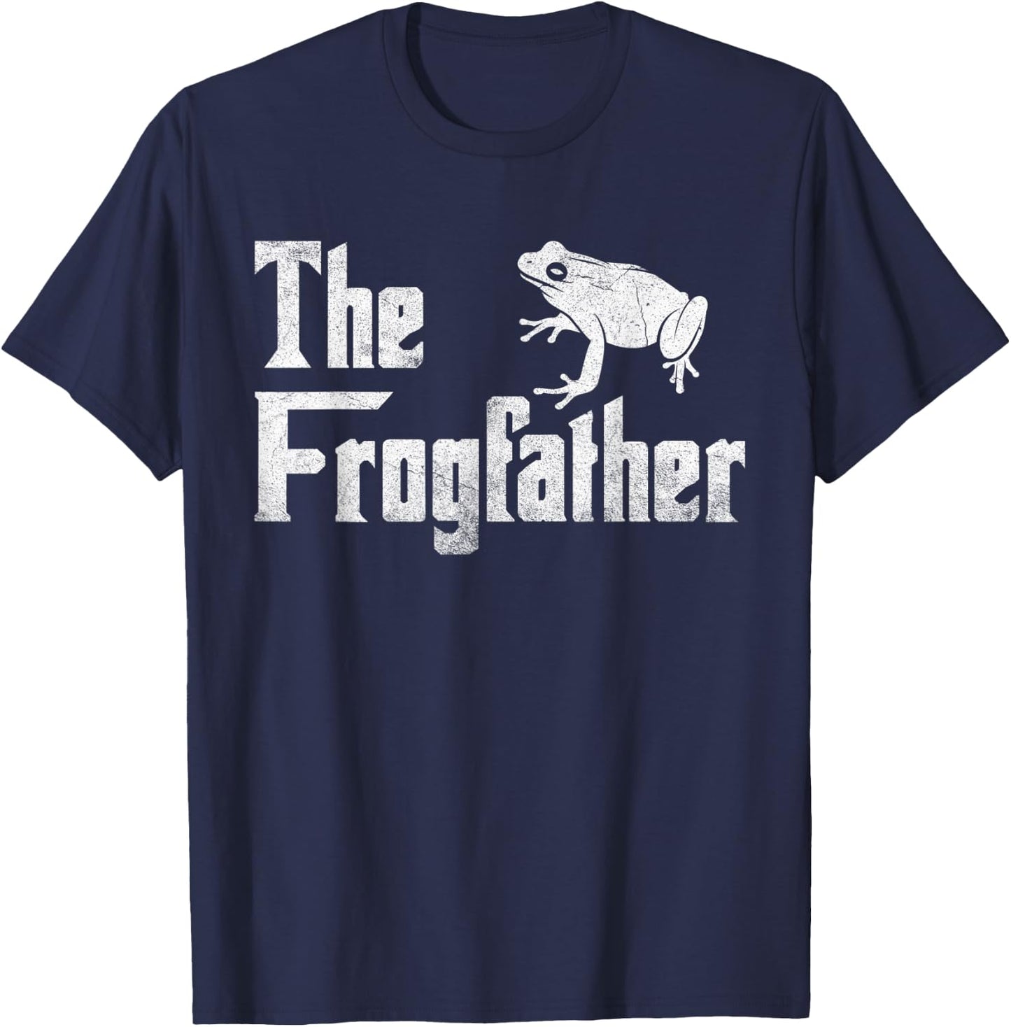 The Frogfather Funny Father Frog Lover Gift T-Shirt - T-Shirt | Navy