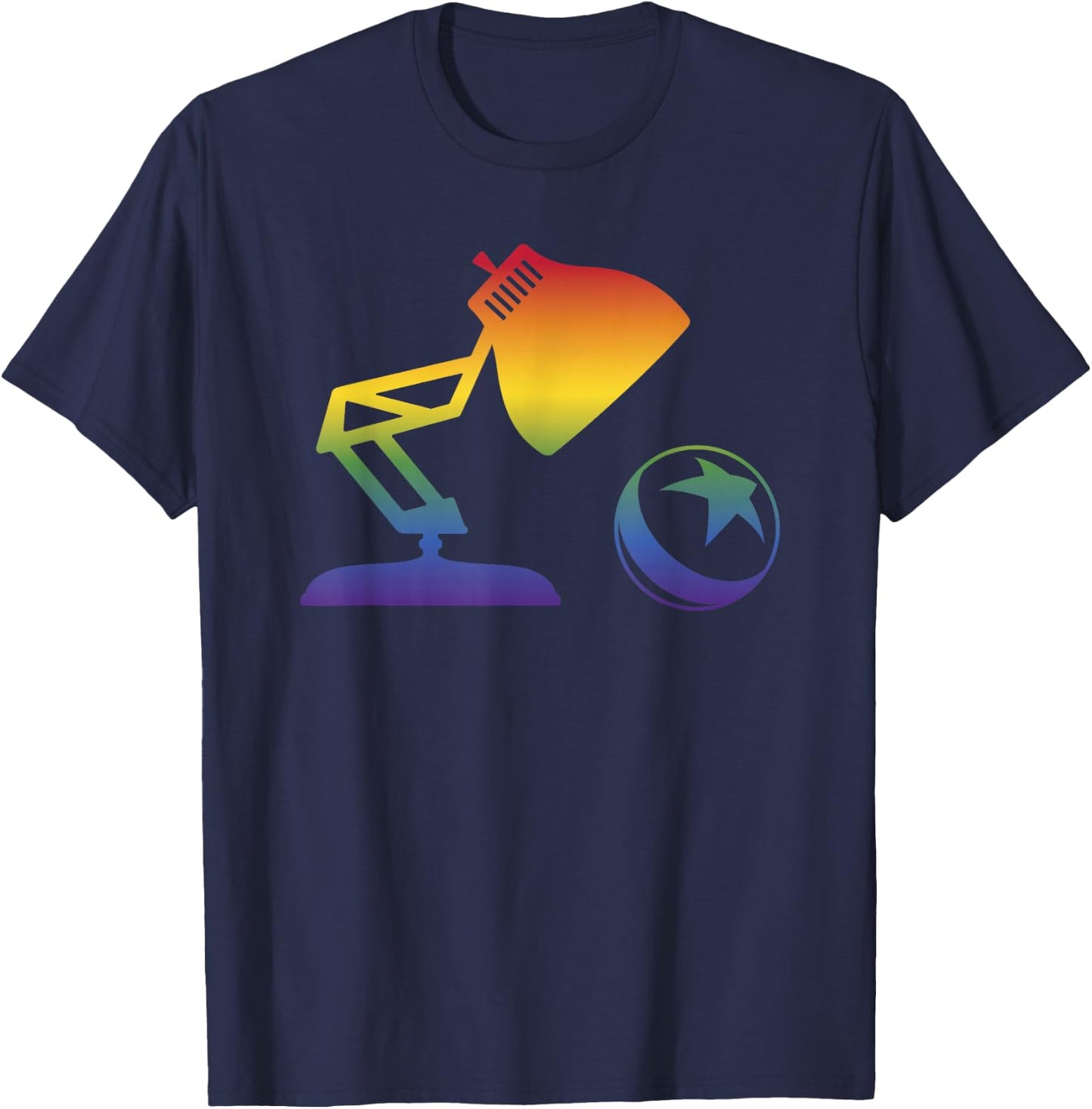 Disney Pixar Rainbow Spectrum Big Pixar Lamp Logo T-Shirt - T-Shirt | Navy