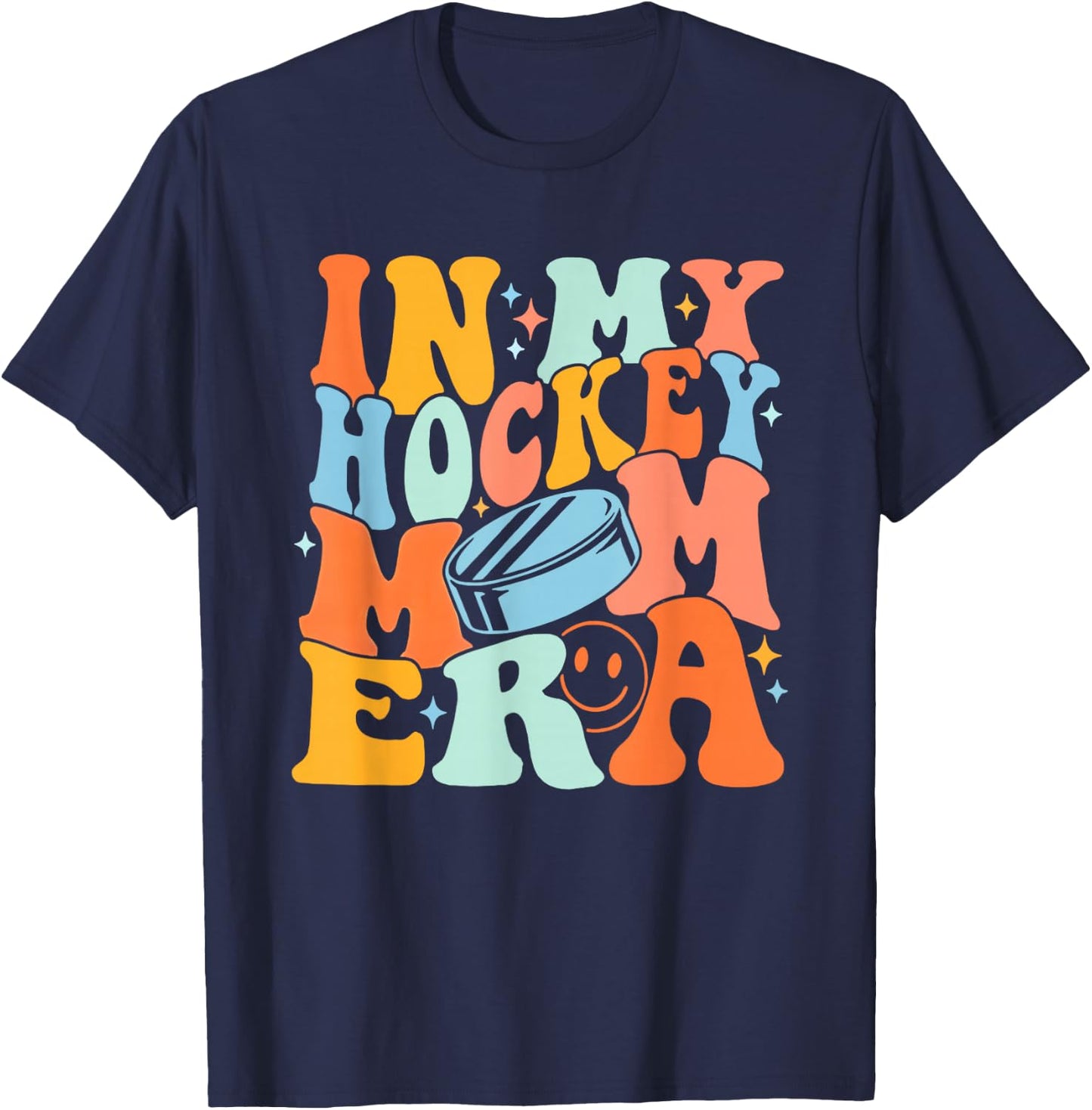 In My Hockey Mom Era Vintage T-Shirt - T-Shirt | Navy