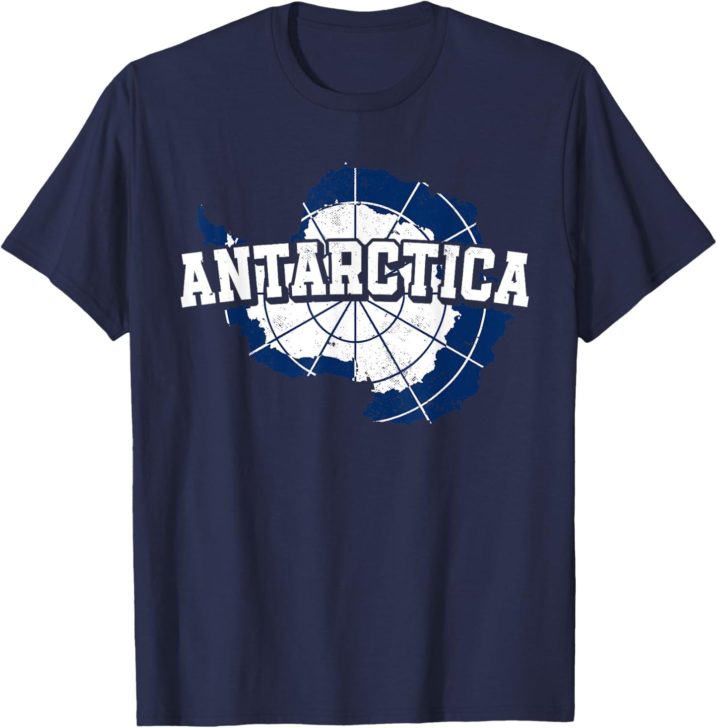 Antarctica Map and Flag Souvenir Antarctic T-Shirt - T-Shirt | Navy
