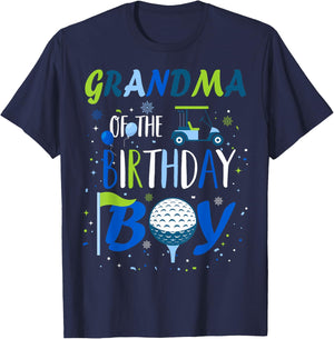 Grandma of The Birthday Boy Hole in One Golf Sport Matching T-Shirt - T-Shirt | Navy
