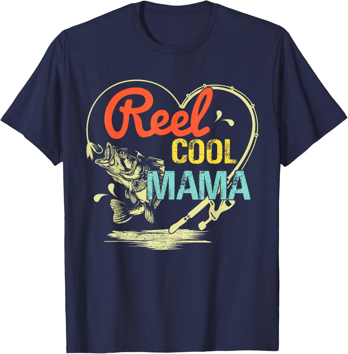 Reel Cool Mama Fishing Mothers Day For T-Shirt - T-Shirt | Navy