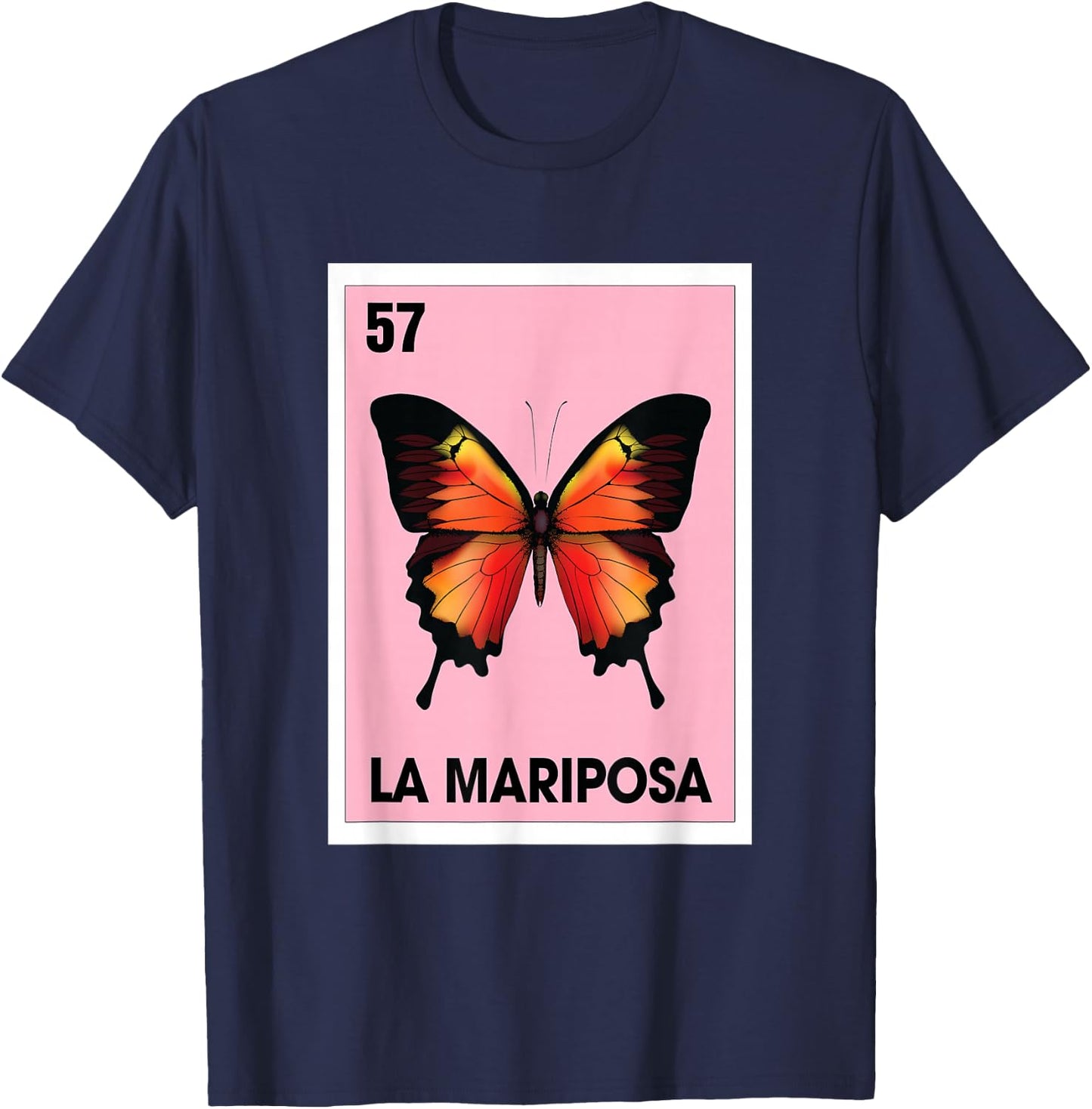 La Mariposa Mexican Bingo Card Game Butterfly Lover Spanish T-Shirt - T-Shirt | Navy