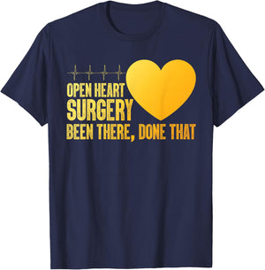 Cool Open Heart Surgery Art Men Women Heart Attack Recovery T-Shirt - T-Shirt | Navy