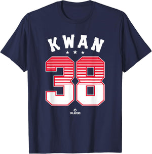 Steven Kwan 38 Cleveland MLBPA T-Shirt - T-Shirt | Navy