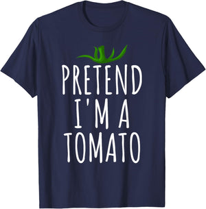 Pretend I'm A Tomato Funny Lazy Easy Halloween Costume T-Shirt - T-Shirt | Navy