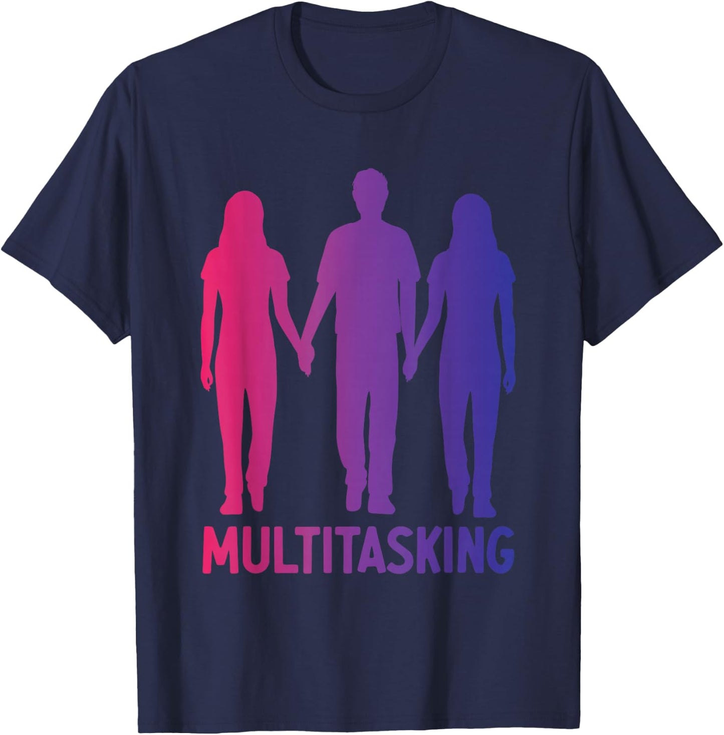 Funny Polyamory Throuple Relationship Poly Pride Polyamorous T-Shirt - T-Shirt | Navy