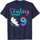 9 Year Old Girl Ice Skating Into 9th Birthday Kids T-Shirt - T-Shirt | Navy