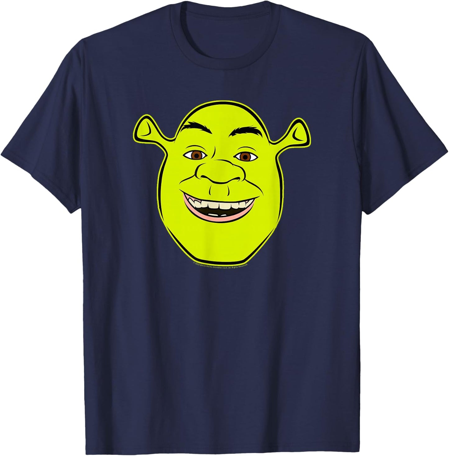 Shrek Big Face Smile Portrait T-Shirt - T-Shirt | Navy