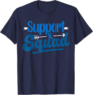 Support Squad Colon Cancer Awareness T-Shirt - T-Shirt | Navy