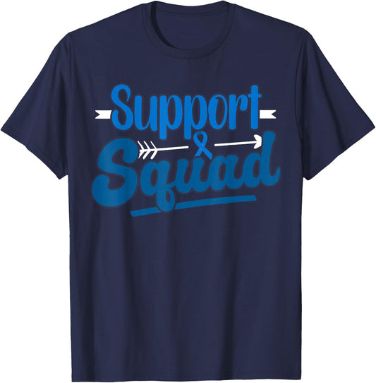 Support Squad Colon Cancer Awareness T-Shirt - T-Shirt | Navy