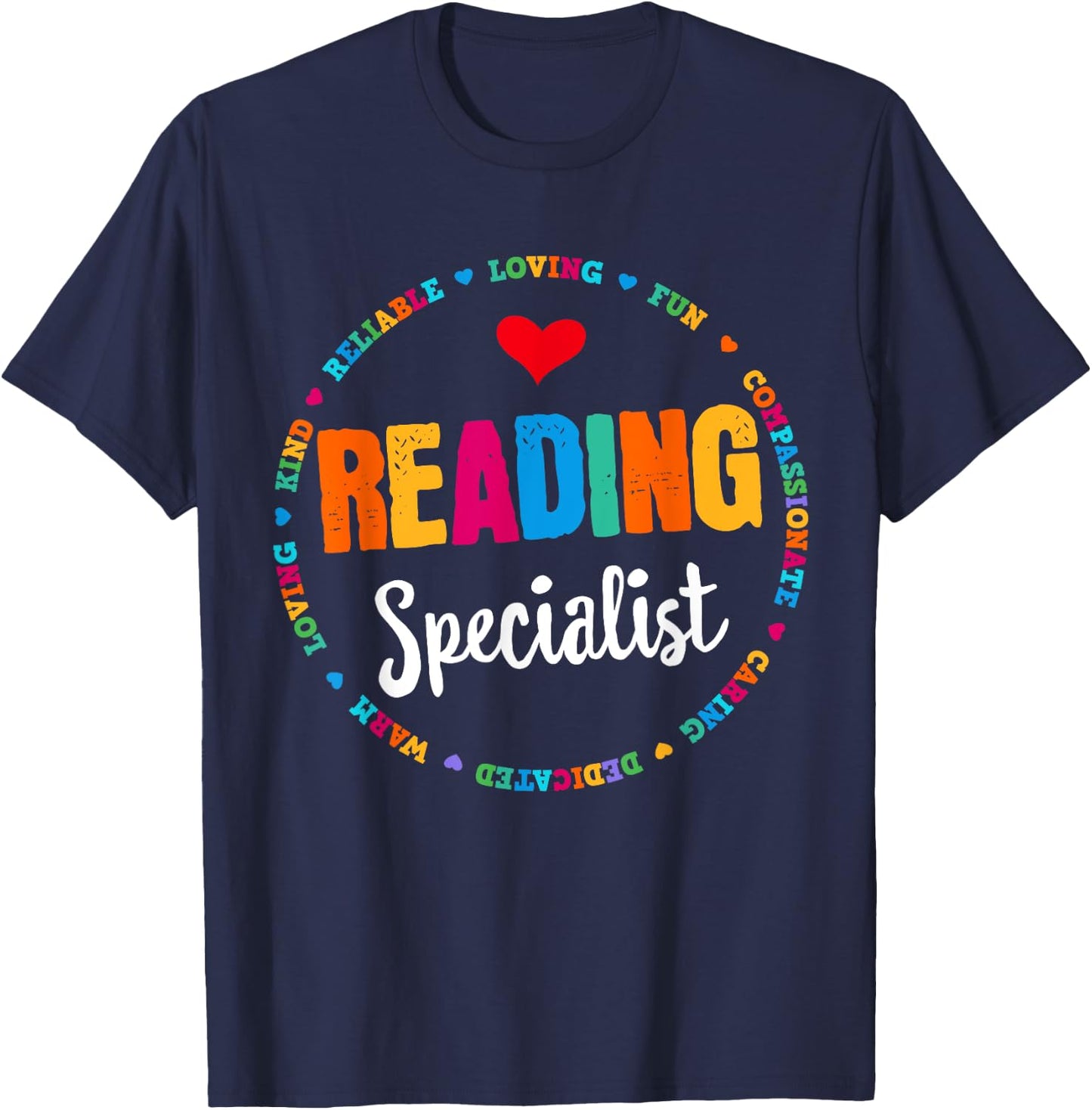 Reading Teacher Literacy Coach Principal Reading Specialist T-Shirt - T-Shirt | Navy
