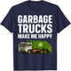 Funny Garbage Truck Art For Toddler Boys Dump Garbage Trucks T-Shirt - T-Shirt | Navy