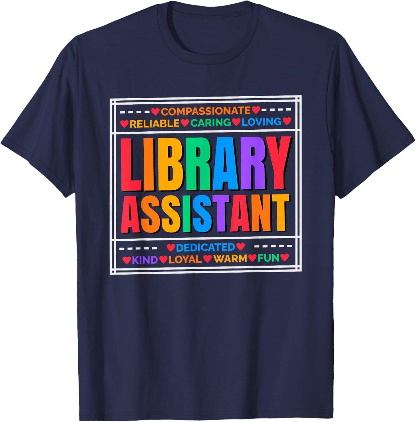 Library Teacher & Librarian Appreciation Women's Librarian Assistant - Black - Small T-Shirt - T-Shirt | Navy