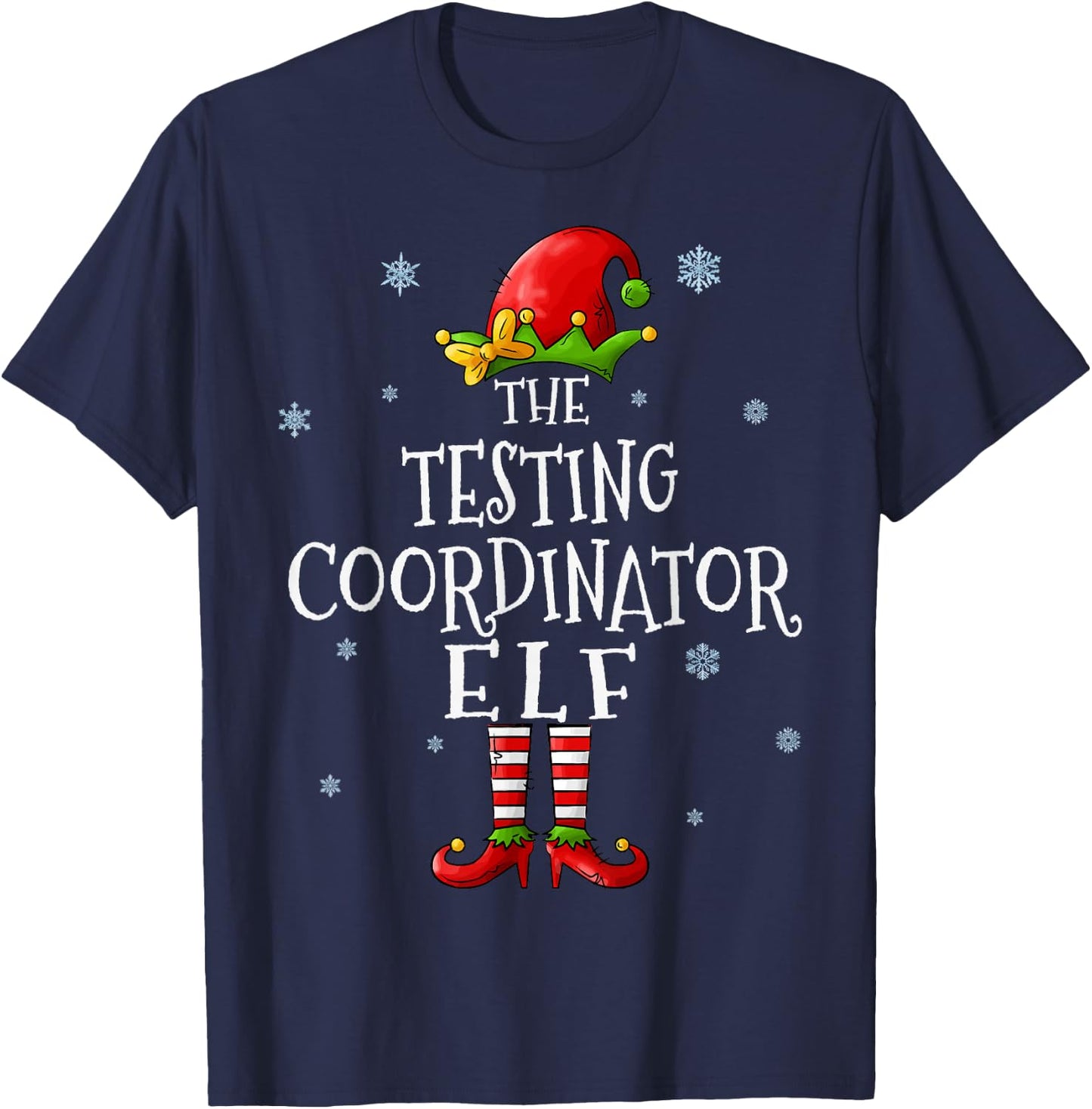 The Testing Coordinator Elf Squad Funny Matching Christmas T-Shirt - T-Shirt | Navy