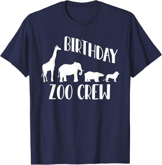 Birthday Squad Zoo Crew 2026 Elephant Circus Animal Lover T-Shirt - T-Shirt | Navy