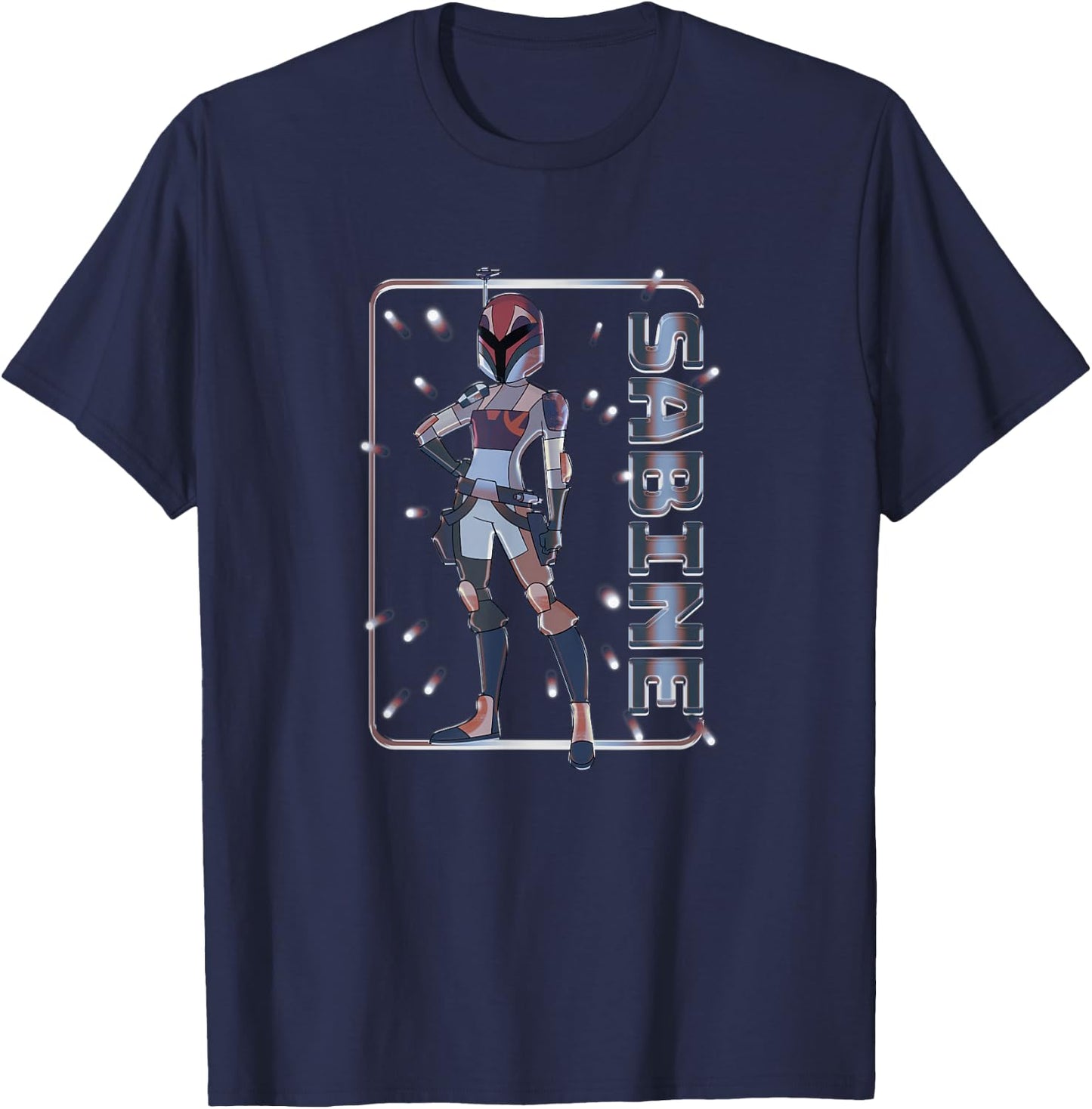 Star Wars Forces Of Destiny Sabine Wren Epic Chest Portrait T-Shirt - T-Shirt | Navy