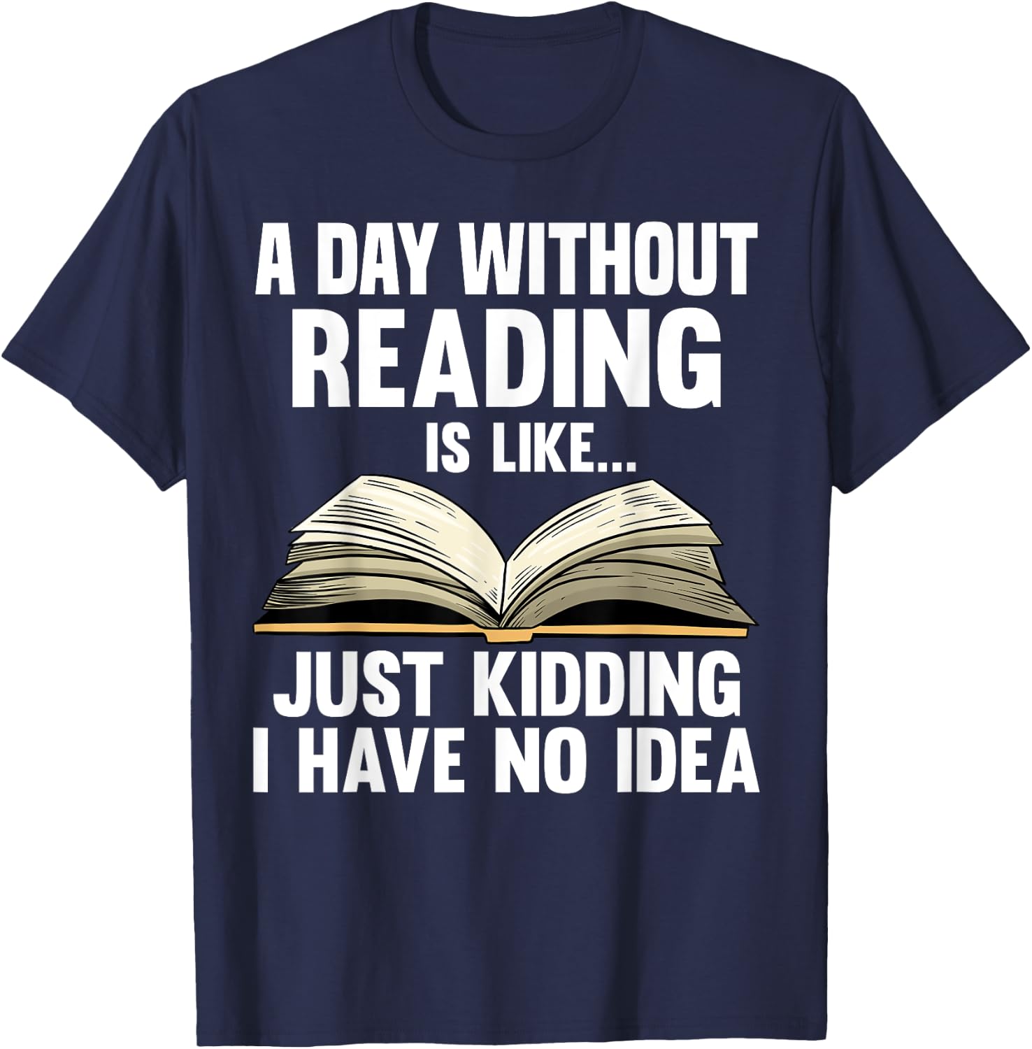 Funny Reading Art Women Reading Book Lover Bookworm T-Shirt - T-Shirt | Navy