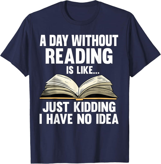 Funny Reading Art Women Reading Book Lover Bookworm T-Shirt - T-Shirt | Navy